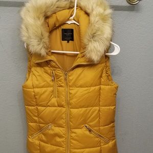 Zara Mustard hooded Vest